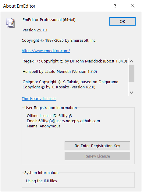 About offline license
