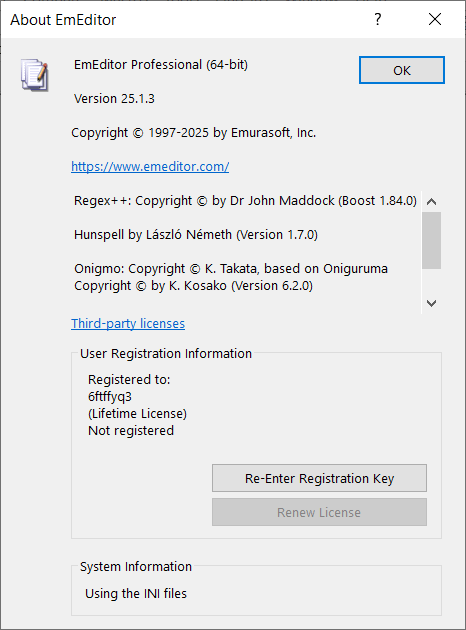 About legacy registration key with lifetime license