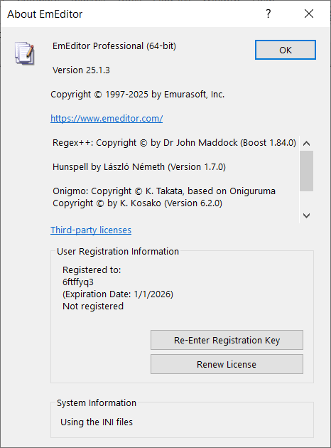 About legacy registration key with expiration date