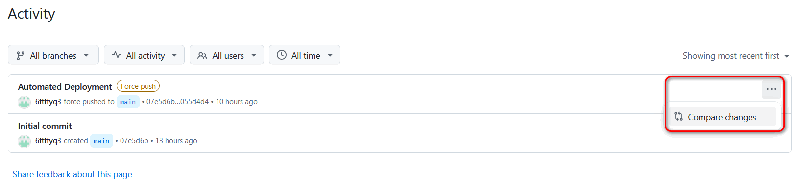 activity view screenshot